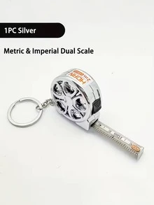 1pc Mini Keychain Tape Measure, 78.74 Inch Steel Retractable Ruler, Compact Steel Ruler, Blank Stainless Steel Measuring Tape With Metric And Imperial Dual Scale, Multifunctional Steel Ruler, Gift Ruler