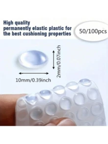 50/100个自粘式门挡橡胶减震器，橱柜缓冲垫，硅胶家具防撞保护垫，生日、毕业最佳礼物 - 彩色 - 查看 6