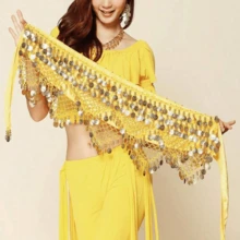 1 món phụ kiện múa bụng, phụ kiện khiêu vũ, dây đeo eo múa bụng, đai eo khiêu vũ, khăn quấn eo, khăn quấn eo tập luyện, dây đeo eo có đồng xu, khăn quấn hông trang phục khiêu vũ, trang phục khiêu vũ - Nhiều màu - Xem 6