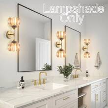 35 mm Paralume in vetro ambrato a tulipano, paralume in vetro soffiato a mano a forma di fiore, diametro 130 mm * altezza 105 mm, paralume mini di ricambio per lampada da terra, lampada da tavolo, lampada da parete, lampadario, decorazione isola