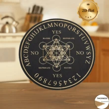 Prato decorativo preto hexagonal em forma de estrela, ornamentos de cristal de quartzo, disco de adivinhação de madeira para jogos de festa.