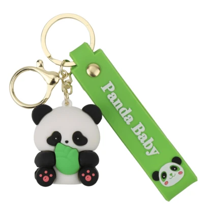 Cute Panda Keychain, Creative Animal Keyring Kawaii Pendant Keychain For Backpack Wallet Handbag Key Chain Accessories, Green, Black, White, M