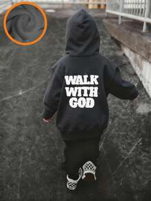 Young Boy Casual Comfortable Loose Thick Knitted Pullover Hooded Sweatshirt - Dark Grey - View 7