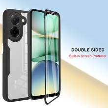 Compatible With Redmi A5 4G (Length: 171mm) / POCO C71 4G (Length: 171mm) Phone Case, Includes Screen Protector, 360° Full Body Protection Shockproof Transparent Ultra-Thin Back Cover Phone Case - Black - View 5