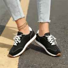 Women's Orthopedic Sneakers - Stylish, Lightweight, Breathable For Walking, Running | Non-Slip, Mesh Air Cushion, Arch Support - màu đen - Xem 5