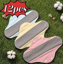 3/6/12-Piece Washable & Leakproof Feminine Diaper Pads - Stylish Menstrual Leakproof Pads, Hand-Washable & Reusable (Colors Randomly Assigned) - Nhiều màu - Xem 11