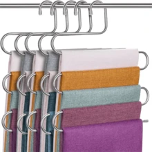4pcs Heavy-Duty Stainless Steel Trouser Hangers Non-Slip Design, S-Shaped Construction Durable And Long-Lasting, Space-Saving Rust-Resistant Material, Ideal For Pants, Skirts, And Suits Multi-Tier Storage Hanger For Home And Retail Use Clothing Hook, Anti-Slip Grip Slim Closet Organizer Stackable Wardrobe System Space Maximizer For Small Closets Boutique Display And Showroom Rack Laundry Room Essential Travel-Friendly Wardrobe Solution Gift-Ready Pack For Seasonal Closet Refresh Holidays And Home Organization Professional Tailor And Dry Cleaner Use