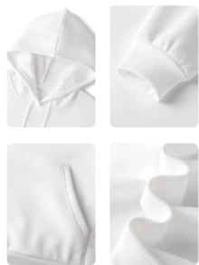 女士时尚秋冬连帽套头卫衣，柔软舒适，保暖内衬，休闲百搭。学院风印花图案，尽显青春活力。适合跑步、休闲、聚会、派对等各种场合。秋冬季保暖舒适，适合跑步、运动等活动。宽松加厚连帽卫衣，街头风十足，户外穿着也十分合适，是秋冬季的理想之选。白色 - 白色 - 查看 6