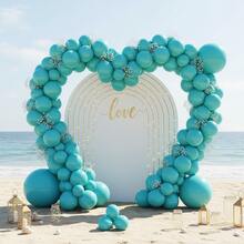 147 Pieces (1 Set) Of Ice Mist Blue Party Decoration Balloons Of Different Sizes, Balloon Garland Arch Set, Unique Exploding Star Shaped Balloons, DIY Balloon Tree, Balloon Arch, Birthday, Wedding, Valentine's Day, Party Decoration, Christmas And New Year Decoration, Wedding Balloon Bouquet, Balloon Set - Multicolor - View 7