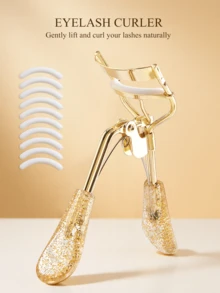 新款手动睫毛夹 - 可爱时尚的不锈钢睫毛夹，温和无痛，适合日常使用、旅行和美妆沙龙，是理想的圣诞礼物，也是精选圣诞礼物，价格实惠，适合作为圣诞礼物、美妆用品、化妆工具、平价好物、礼物、女士礼物、圣诞礼物、赠品、旅行必备品。 - 金色 - 查看 8