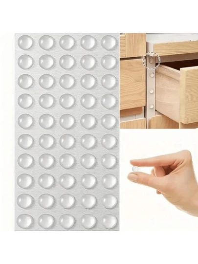 50/100pcs Self-Adhesive Door Stopper Rubber Shock Absorber, Cabinet Cushion Pads, Silicone Furniture Bumper Protector, Best Gift For Birthday, Graduation