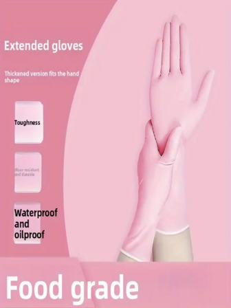 Pink Disposable Nitrile Gloves, Durable Household Cleaning Gloves, Latex-Free, Waterproof And Anti-Static Multi-Purpose Gloves, Latex-Free, Finger Part, Suitable For Hair Dyeing, Beauty, Cooking, Painting, Arts And Crafts, Household Cleaning, Kitchen, Bathroom, Home Supplies, Holiday Gifts, Party Favors, Size: S, M, L