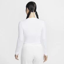 Nike 女款 NSW NK CHLL KNT 长袖 CRP 运动服 T 恤 HF5323-100 - 白 - 查看 3
