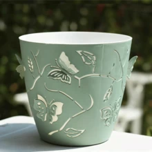 3D Embossed Cartoon Butterfly Lazy Double-Layer Plant Pots With Drainage Holes - Suitable For Indoor & Outdoor Decoration - Multicolor - View 9