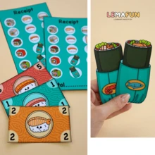 DIY Children's Quiet Book Toy For Sushi Restaurant Role Play, Family Educational Puzzle Toy, 3D Sticker Scenes Handmade Craft Activity Book - Multicolor - View 7