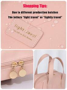 大容量旅行化妆包,带字母大小的化妆品收纳袋,便携式PU皮革防水洗漱包,带隔层和提手,浴室收纳整理,旅行必备,邮轮必备,旅行配件,浴室收纳,珠宝收纳,唇膏收纳,指甲油收纳,复活节礼物,伴娘礼物,母亲节礼物,化妆间装饰 - 彩色 - 查看 6