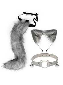 Realistic Fox/Cat Tail Costume Accessories - Soft Anime Role-Playing Tails, Suitable For Role-Playing And Masquerade Parties, Tail Role-Playing, Moving Tail Role-Playing, Cosplay Headpiece, Halloween Costume Accessories, Long-Feathered Masquerade Parties, Fox Mask Role-Playing, Stage Performance Props, Suitable For Women, A Great Gift Choice - New Multi-color - View 1