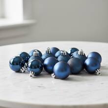 15 Pack Shatterproof Midnight Blue Baubles - Multicolor - View 1