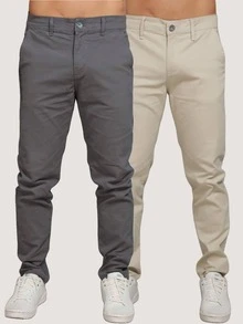 Men's Twill Pants Kit Men's Pants With Lycra Elastane - 冰灰色 - 查看 11