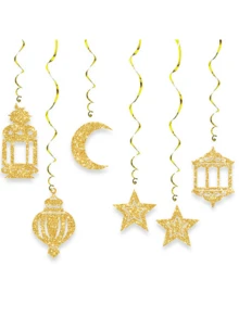 Set Of Star Moon Lantern Spiral String Lights, Festival Party Decoration, Suitable As Gift For Relatives And Friends - Multicolor - View 16