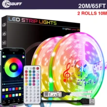 NBBUFF LED Light For Bedroom,3ft-65ft RGB LED Strip Lights, Can Be Controlled By Mobile APP And 44-Key Remote Control, Can Change Colors Synchronously With Music, Can Be Timed, Adjust Brightness Very Easy To Install, LED Lights Suitable For Children's Room Decor, Festival Celebration Atmosphere Lighting, Home Decor Wall Decor