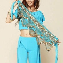 1 món phụ kiện múa bụng, phụ kiện khiêu vũ, dây đeo eo múa bụng, đai eo khiêu vũ, khăn quấn eo, khăn quấn eo tập luyện, dây đeo eo có đồng xu, khăn quấn hông trang phục khiêu vũ, trang phục khiêu vũ - Nhiều màu - Xem 18