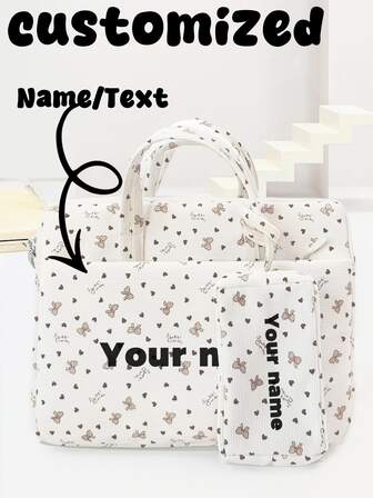 2ps, Multi-Functional, Computer Bag, Liner Bag, Storage, Lightweight, Portable, Simple, Can Accommodate A Maximum Of 14-Inch Laptop, Customized Name, Copywriting, DIY, Unique, Valentine's Day, Mother's Day, Father's Day, Work, Commuting, Traveling, Holiday