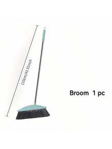 1pc Magic Broom - Longer Version 50inch Rubber Strip Broom -Stainess Steel Hadel - Broom Broom Silicone Sweep Cleaning Floor Wiper Silicone Broom Domestic Toilet Lazy Broom - 天藍色 - 查看 4