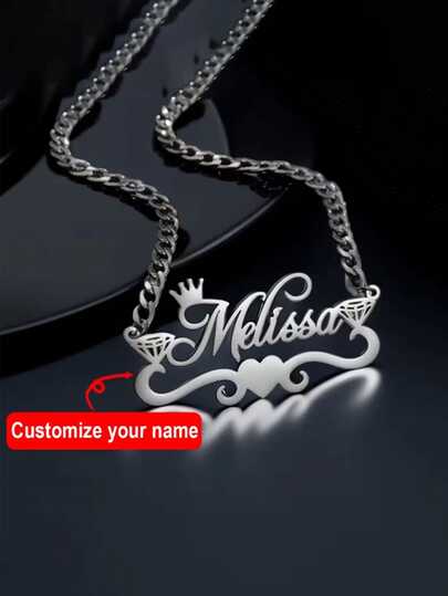 [Customizable] Personalized Name Cuban Chain Necklace, Exquisite Necklace Accessory, Valentine's Day Gift (English Only)