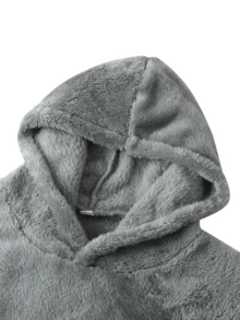 Men's Casual City Name Embroidered Long Sleeve Hooded Fleece Pullover Sweatshirt, Autumn/Winter - Light Grey - View 8