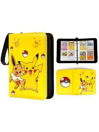  Pokemon Pikachu Card Album, Pocket Monster Pet Collector Album Holds 400 Cards