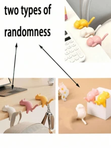 3/2个猫形背包挂钩，无缝边缘，无需钻孔，多功能桌面侧挂架，适用于学生课桌。桌面侧挂挂钩，可折叠包包挂钩，办公桌侧挂钩，女士手提包挂钩。轻便手提包挂钩 - 背包挂钩，桌面悬挂式包包收纳架，坚固耐用，保持手提包清洁便捷。 - 彩色 - 查看 9