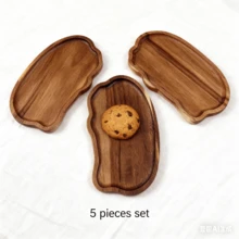 1pc Rosewood Tray - Multifunctional Plate For Breakfast, Desserts, Snacks, Sushi - Durable Fruit Tray For Home Kitchen And Dining Room - Tabletop Decor, Wooden Tray, Fruit Plate, Wooden Dessert Plate, Coffee Milk Snack Wooden Plate, Cake Plate, Kitchen Accessories, Home Decor - Brown - View 9