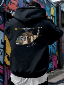 Sudadera con Capucha para Hombre para el Trabajo, Ajuste Holgado, No Ajustado, Cómoda para Sentarse Por Tiempo - Negro - Ver 8
