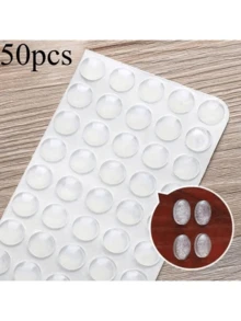 50/100个自粘式门挡橡胶减震器，橱柜缓冲垫，硅胶家具防撞保护垫，生日、毕业最佳礼物 - 彩色 - 查看 3