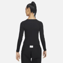 Áo thun dài tay có khóa kéo Nike dành cho nữ, FD2377-010 - Đen/Xám - Xem 3