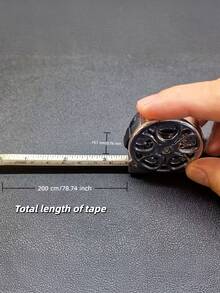 1pc Mini Keychain Tape Measure, 78.74 Inch Steel Retractable Ruler, Compact Steel Ruler, Blank Stainless Steel Measuring Tape With Metric And Imperial Dual Scale, Multifunctional Steel Ruler, Gift Ruler