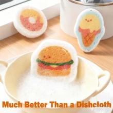 2/4pcs New Cleaning Cloth,Microfibre Soft Absorbent Dishcloth,Cartoon Wood Pulp Cotton Wipe,Creative Magic Compression Dishwashing Sponge, Household /Bathroom Migic Cleaning Wipes,Kitchen Towels,Laundry Tools,Composite Wipes,Compressed Towels,Brushing Tools,Kitchen Spare Parts,Kitchen Decor,Dining Table Decor,Kitchen Supplies,Home Decoration