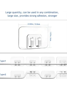50pcs Transparent And Traceless Light String Hooks, Colorful Light Strings, With Wedding Trinkets, Powerful Suction Cups That Can Be Removed Without Damaging The Wall, Suitable For Indoor Summer And Garden Decoration, Suitable For Garden Light String Decoration On Halloween, Mother's Day, Christmas And New Year's Day, Suitable For Indoor Summer And Garden Decoration - Multicolor - View 8