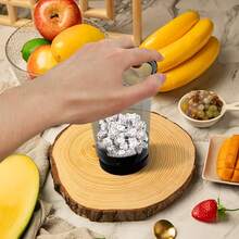 Vaso multifuncional para cortar verduras, champiñones, huevos y fresas - Picadora de alimentos de plástico resistente con tapa de , utensilio de cocina manual, preparación rápida de comidas, apto para lavavajillas - Ideal para cocinas domésticas y profesionales, corta verduras, fácil de guardar, cuchillas afiladas, esencial para madres ocupadas - Negro - Ver 7