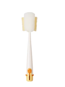 1个五合一奶瓶清洁刷，2026新款花形多功能杯刷，长柄水瓶清洁刷，带海绵和百洁布，适用于清洁杯盖和厨房日常清洁（黄+绿）厨房用品 厨房配件 厨房工具