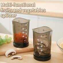 Vaso multifuncional para cortar verduras, champiñones, huevos y fresas - Picadora de alimentos de plástico resistente con tapa de , utensilio de cocina manual, preparación rápida de comidas, apto para lavavajillas - Ideal para cocinas domésticas y profesionales, corta verduras, fácil de guardar, cuchillas afiladas, esencial para madres ocupadas - Negro - Ver 13