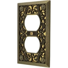 Amer 65 Filigree Wallplate, 1 Duplex, Antique Bs - 牆板 1 雙聯 - 查看 1
