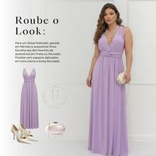 Long Dress Multi-Shapes Tie Bridesmaid Wedding Bride Graduation Various Shapes Feminine Party Glamour - Màu Lilac Tím - Xem 7