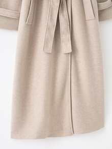 Seelio Autumn/Winter New Women's Fashion Classic Double-Breasted Windbreaker Coat Woolen Overcoat - Apricot - View 7