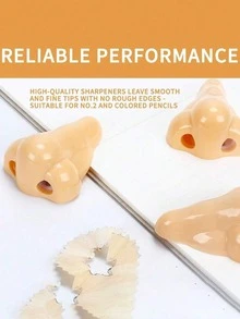 Apontador de lápis interessante, artigo de papelaria moderno e estiloso, apontador de lápis com formato inovador, design único e diferenciado, material escolar divertido e ótimo presente para professores, apoio para lápis infantil, suporte para caneta, porta-canetas, auxiliar de escrita para correção postural, adequado para crianças em idade pré-escolar, bebês e crianças com necessidades especiais (cor aleatória)