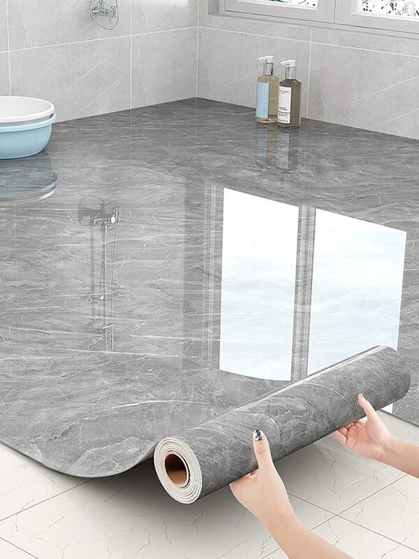 NEU Wasserfeste Bodenaufkleber für Badezimmer - selbstklebende rutschfeste Vinyl-Fliesen (30 Sek. DIY-Upgrade! Schimmelresistent & kratzfest) 40 cm x 5 m