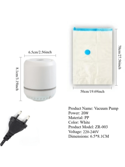 1set, Ultra Large Stofzuiger Transparent High Quality Compressed Storage Bag, Electric Pump, Storage,, Portable Bags Such As Travel Essentials, Clothes, Bedding, Blankets, Etc. Pump Compression Bag Set. view 10