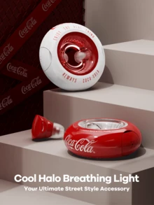 Coca Cola Ring Light Bluetooth Earbud Official Coca-Cola® Wireless Bluetooth Earbuds,20H Playtime, Wireless Stereo Earphones, Touch Control, Earphone Mini, Comfortable Sweatproof Sport Earphones, Earphone Design, White - White - View 3