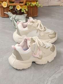 1双女童运动鞋，新款春秋季童鞋，透气网面厚底运动鞋，幼儿鞋，男童跑步鞋